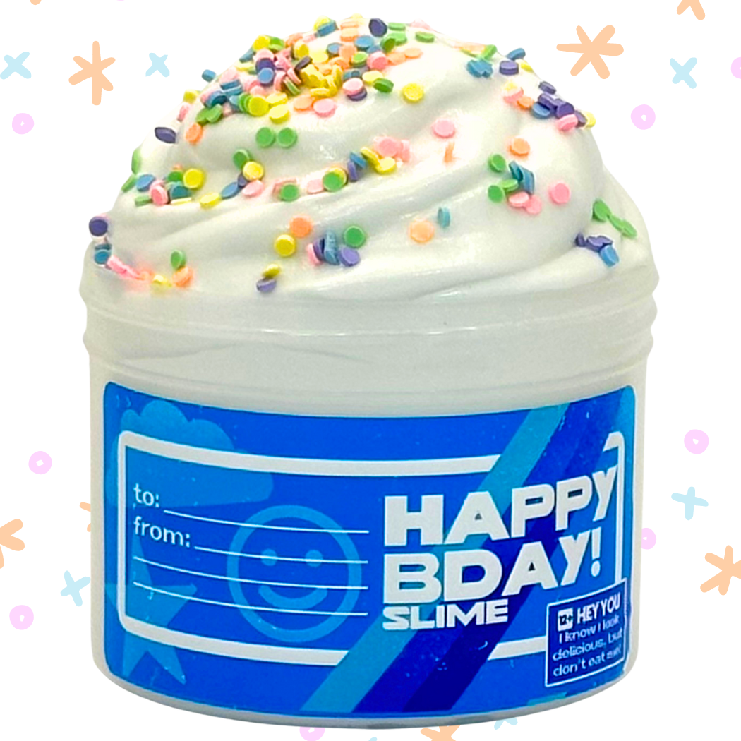 SlimeWorks  Blue "Happy Birthday!" Slime